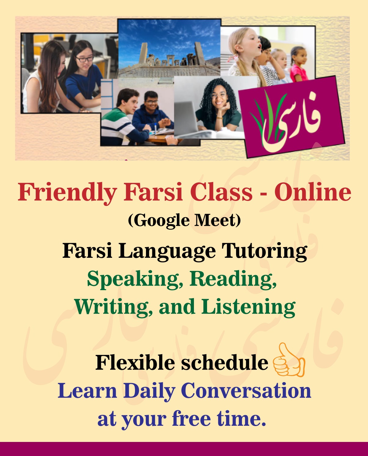 Master Farsi- Friendly Flexible class